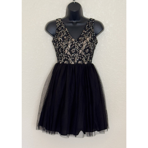90s Vtg Blondie Nights Dress Embellished Lace Black Mini Tutu Balletcore, 1 - Picture 5 of 15